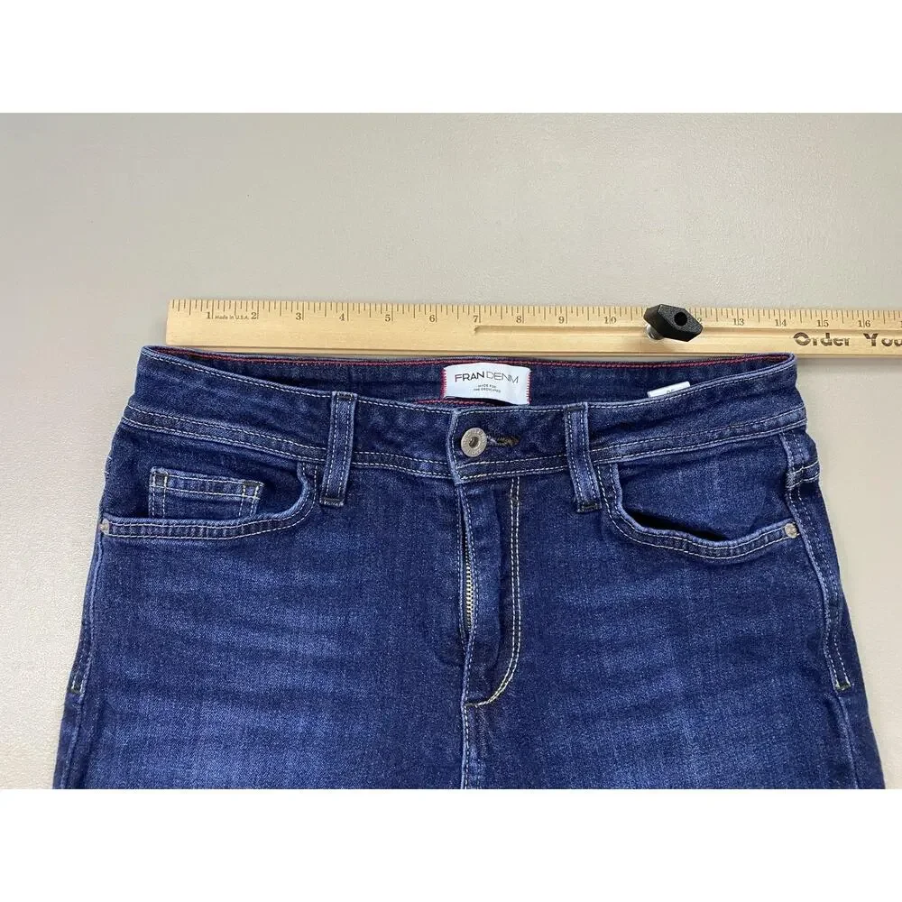 Fran Denim Madison Jeans Womens 30 Dark Wash Mid Rise Straight Stretch 28x31 - Picture 4 of 12